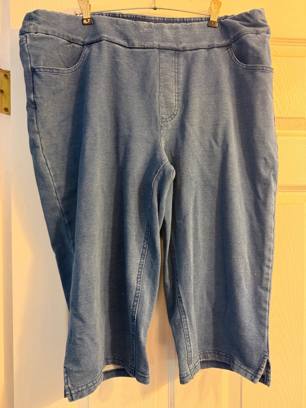 Denim&Co Blue Cropped Pull-On Ankle Jeans